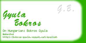 gyula bokros business card